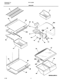 SHELVES Diagram and Parts List for FRT18LN5BQ3  Frigidaire Refrigerator