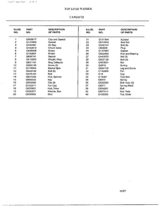 Washer Page 5 Diagram and Parts List for 6007B  Frigidaire Washer