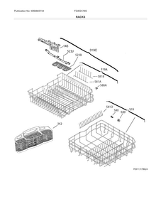 Racks Diagram and Parts List for FGID2476SB0A  Frigidaire Dishwasher