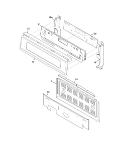 Backguard Diagram and Parts List for CGEF302TNF1  Frigidaire Range