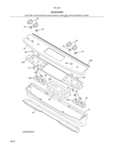 Backguard Diagram and Parts List for 79042529317  Kenmore Range