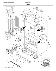 Cabinet Diagram and Parts List for FPBC2277RF5  Frigidaire Refrigerator