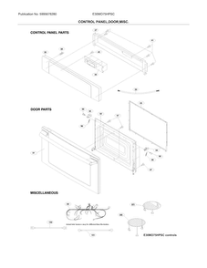 Control Panel,door,miscellaneous Diagram and Parts List for E30MO75HPSC  Electrolux Microwave