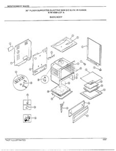 30" Floor/basic Body Diagram and Parts List for 4509A  Frigidaire Range