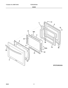 Part Location Diagram of 5304534354 Frigidaire DOOR ASSEMBLY