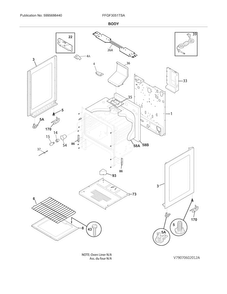 Body Diagram and Parts List for FFGF3051TSA  Frigidaire Range