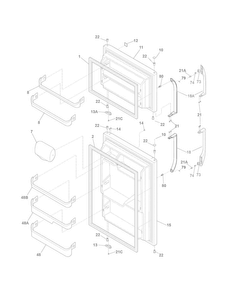 Door Diagram and Parts List for 25368899010  Kenmore Refrigerator