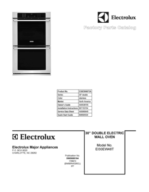 01 - COVER SHEET Diagram and Parts List for EI30EW48TSA  Frigidaire Wall Oven