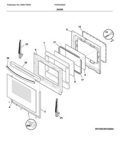 Door Diagram and Parts List for FCRG3052AWA  Frigidaire Range