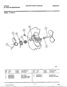 Bi-metal Assy Diagram and Parts List for 61-1093-10  Frigidaire Dishwasher