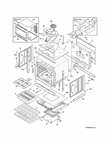 Lower Oven Diagram and Parts List for 79049612313  Kenmore Microwave