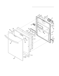 Door Diagram and Parts List for EDW7505HSS1B  Electrolux Dishwasher