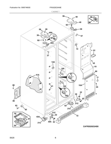 Cabinet Diagram and Parts List for FRSS2623AWE  Frigidaire Refrigerator