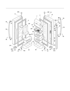 Fresh Food Doors Diagram and Parts List for FGHB2869LFB  Frigidaire Refrigerator