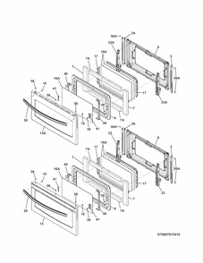 Doors Diagram and Parts List for 79097613410  Kenmore Range