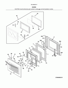 Doors Diagram and Parts List for 79049603317  Kenmore Microwave