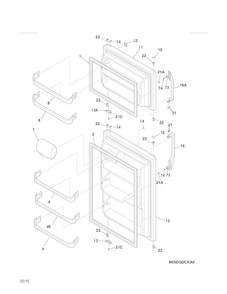 Doors Diagram and Parts List for 25360412411  Kenmore Refrigerator