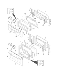 Doors Diagram and Parts List for FGGF304DLF4  Frigidaire Range