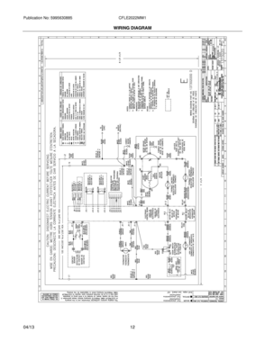 12 - WIRING DIAGRAM Diagram and Parts List for CFLE2022MW1  Frigidaire Washer Dryer Combo