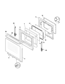 Door Diagram and Parts List for FFEF3017ZWE  Frigidaire Range