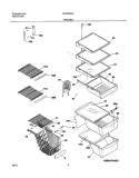 SHELVES Diagram and Parts List for FRS23R4AW8  Frigidaire Refrigerator