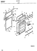 DOOR Diagram and Parts List for MRT18PNCW1  Frigidaire Refrigerator