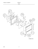 DOOR Diagram and Parts List for GLEB27S7CSD  Frigidaire Wall Oven