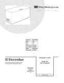 COVER Diagram and Parts List for WFC07M2AW2  Westinghouse Freezer