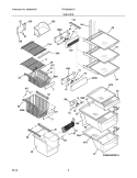 SHELVES Diagram and Parts List for FPUS2698LF0  Frigidaire Refrigerator