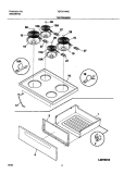 TOP / DRAWER Diagram and Parts List for TEF317AWC  Tappan Range