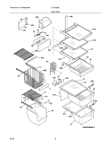 SHELVES Diagram and Parts List for GLHS38EJB1  Frigidaire Refrigerator