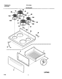TOP / DRAWER Diagram and Parts List for FEF357BBA  Frigidaire Range
