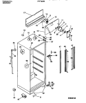 CABINET W / FAN ASSEMBLY Diagram and Parts List for FRT18JRBW1  Frigidaire Refrigerator
