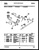 BURNER, MANIFOLD AND GAS CONTROL Diagram and Parts List for 14-2639-00-0A  Tappan Cooktop