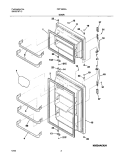 DOOR Diagram and Parts List for FRT18G5AB9  Frigidaire Refrigerator