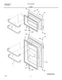 DOOR Diagram and Parts List for WRT18A0AW8  Westinghouse Refrigerator