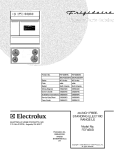 COVER Diagram and Parts List for FEF450BWD  Frigidaire Range