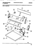 CONSOLE, CONTROLS, TOP PANEL Diagram and Parts List for WDG547PBS1  Frigidaire Dryer