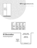 COVER Diagram and Parts List for GS23HSZDQ0  Frigidaire Refrigerator