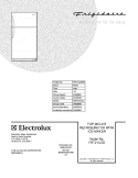 COVER Diagram and Parts List for FRT21IL5DWB  Frigidaire Refrigerator