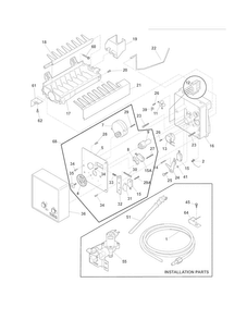 Ice Maker Diagram and Parts List for FFHI2126LK4  Frigidaire Refrigerator