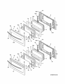 Doors Diagram and Parts List for 79097213411  Kenmore Range