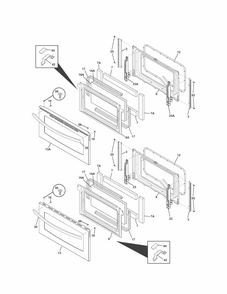 Doors Diagram and Parts List for 79097633301  Kenmore Range