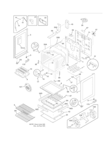 Body Diagram and Parts List for FGEF3032MFD  Frigidaire Range