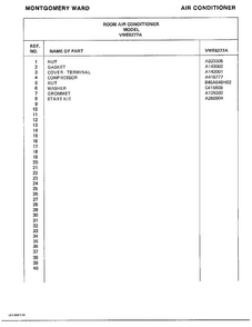 Room Air Conditioner Page 8 Diagram and Parts List for 5277A  Frigidaire Air Conditioner