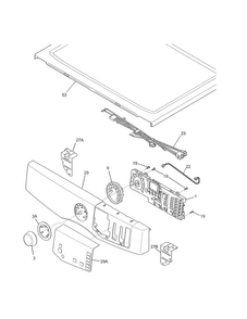 Controls/top Panel Diagram and Parts List for FFSG5115PW0  Frigidaire Dryer