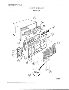 Room Air Conditioner Diagram and Parts List for 5139A  Frigidaire Air Conditioner