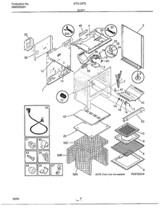 Body Diagram and Parts List for 2873  Frigidaire Range