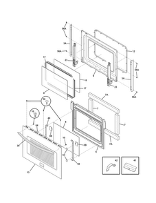 Doors Diagram and Parts List for FGET2765KFB  Frigidaire Wall Oven