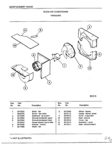 Room Air Conditioner Page 7 Diagram and Parts List for 5249A  Frigidaire Air Conditioner